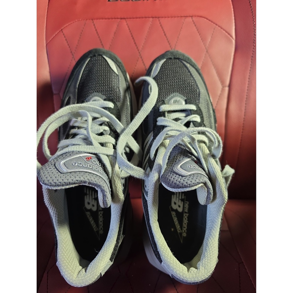 New Balance 990v6 Made in USA Women's 7.5 Black Silver Suede Running Shoes - VG